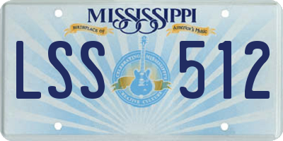 MS license plate LSS512