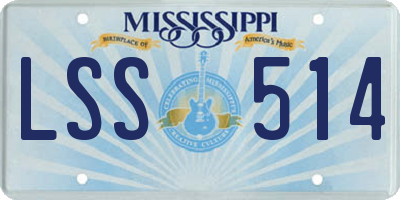 MS license plate LSS514
