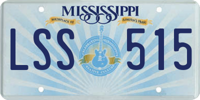 MS license plate LSS515