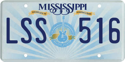 MS license plate LSS516