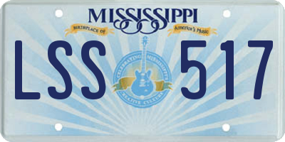 MS license plate LSS517