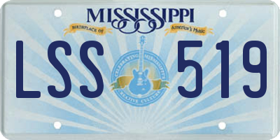 MS license plate LSS519