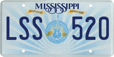 MS license plate LSS520
