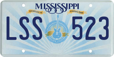 MS license plate LSS523