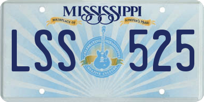 MS license plate LSS525