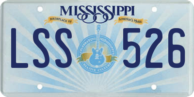 MS license plate LSS526