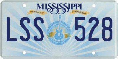 MS license plate LSS528