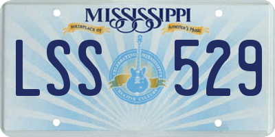 MS license plate LSS529