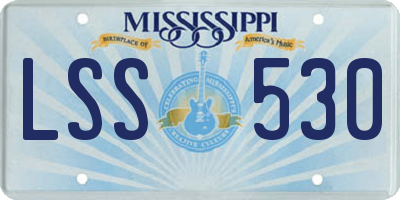 MS license plate LSS530