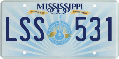 MS license plate LSS531