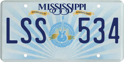 MS license plate LSS534