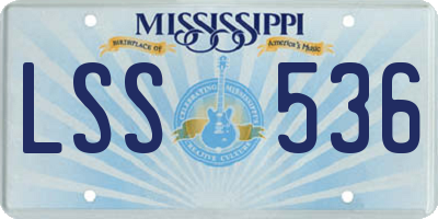 MS license plate LSS536