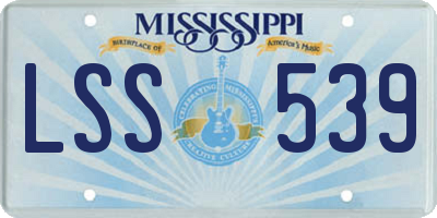 MS license plate LSS539
