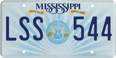 MS license plate LSS544