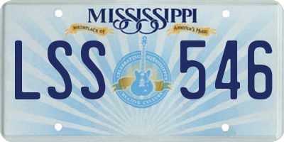 MS license plate LSS546