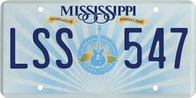 MS license plate LSS547