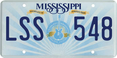MS license plate LSS548