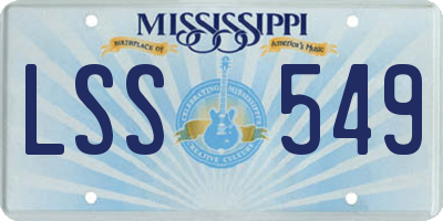 MS license plate LSS549