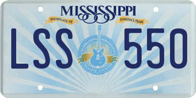 MS license plate LSS550