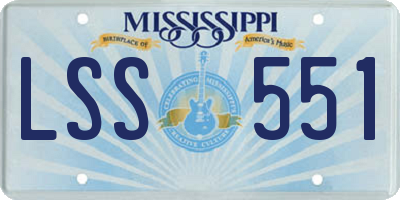 MS license plate LSS551
