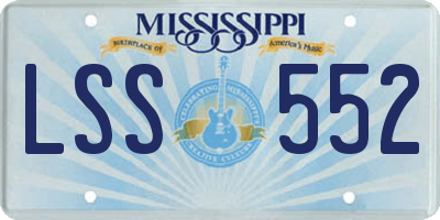 MS license plate LSS552