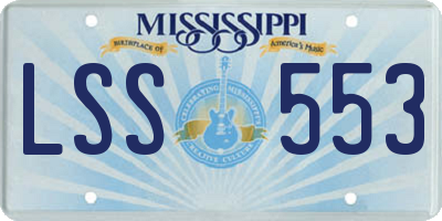 MS license plate LSS553