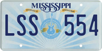 MS license plate LSS554