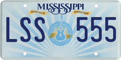 MS license plate LSS555