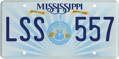 MS license plate LSS557