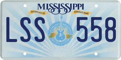 MS license plate LSS558