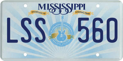 MS license plate LSS560