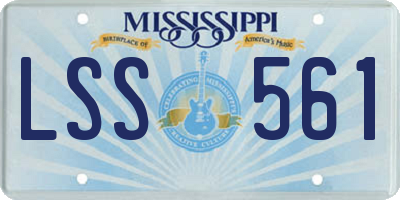 MS license plate LSS561