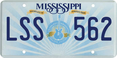 MS license plate LSS562