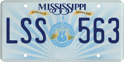 MS license plate LSS563