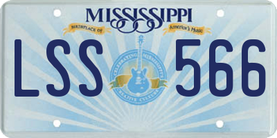 MS license plate LSS566