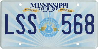 MS license plate LSS568
