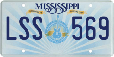 MS license plate LSS569