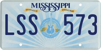 MS license plate LSS573