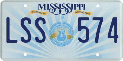MS license plate LSS574