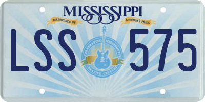 MS license plate LSS575