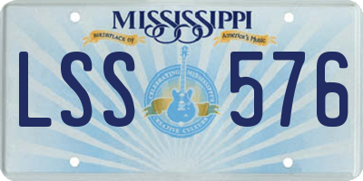 MS license plate LSS576