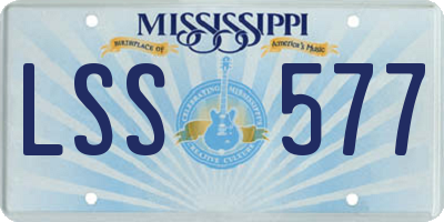 MS license plate LSS577