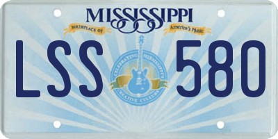 MS license plate LSS580
