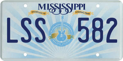 MS license plate LSS582