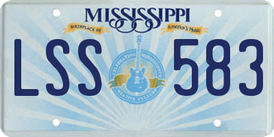 MS license plate LSS583