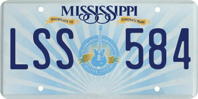 MS license plate LSS584