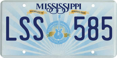 MS license plate LSS585