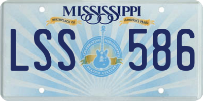 MS license plate LSS586