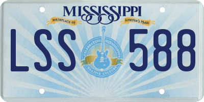 MS license plate LSS588