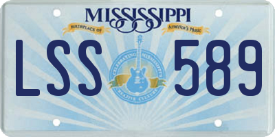 MS license plate LSS589